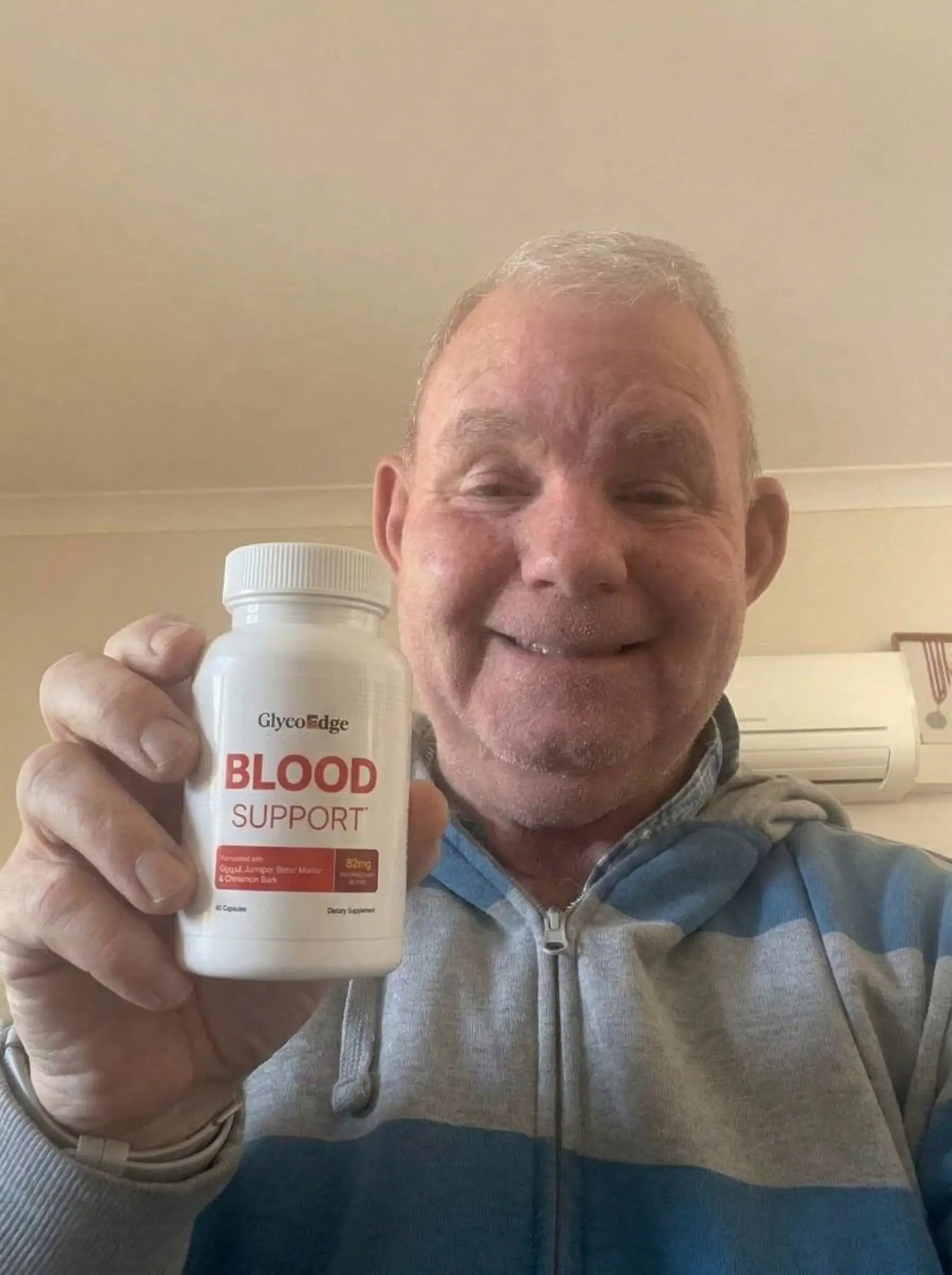 James R. with his morning GlycoEdge routine